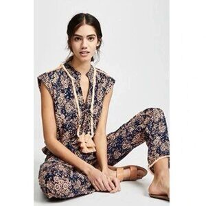 Poupette St. Barth Donna Jumpsuit In Navy Dream Size L NWT